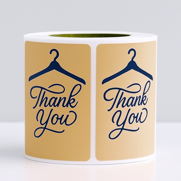 Thank You Stickers 100 pcs – Clothing Hanger Design – Small Business Packaging - Picture 4 of 6